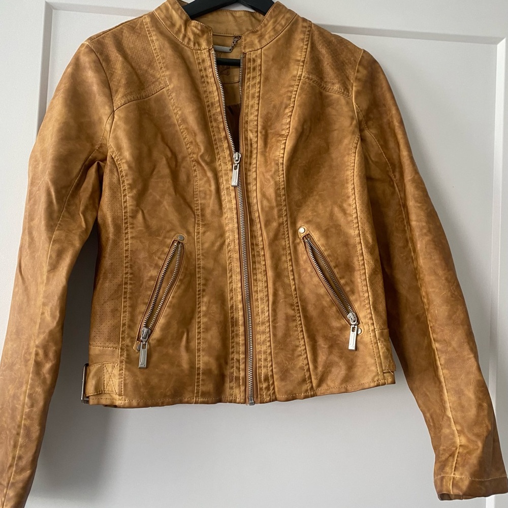 New Faux tan leather jacket